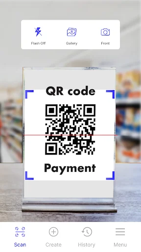 QR code payment scanner interface detecting and capturing payment QR codes accurately