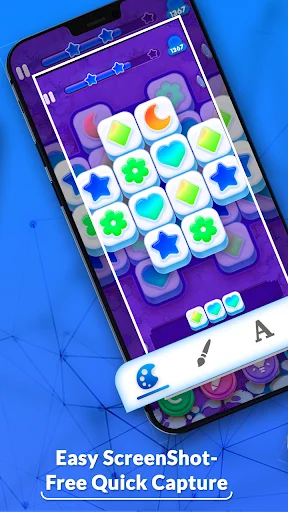 Game screenshot captured in Easy ScreenShot app with white editing toolbar containing crop, filter, and undo editing tools