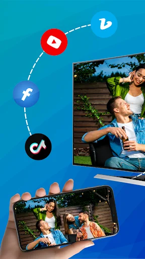 Cast YouTube, Facebook, TikTok from phone to TV using mobile screen mirroring technology