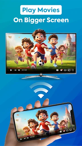 Mirror movies from phone to TV for larger screen viewing via wireless miracast casting