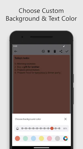 Custom color picker for changing sticky note background and text colors personalization