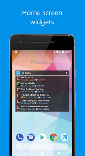 When.Do home screen widget displaying today's tasks on Android with quick access and floating add button